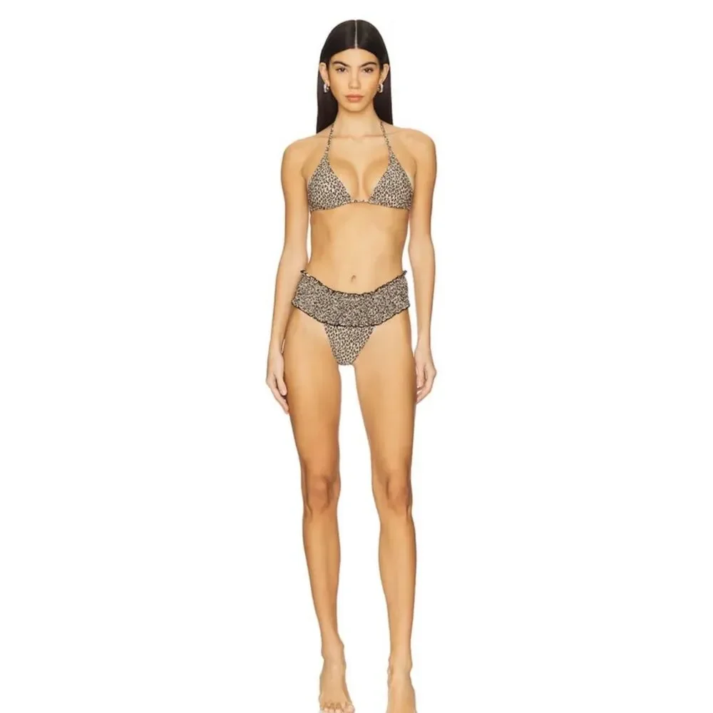 NWT Frankie’s Bikinis Leopard Print Bikini Set Size M 🐆✨